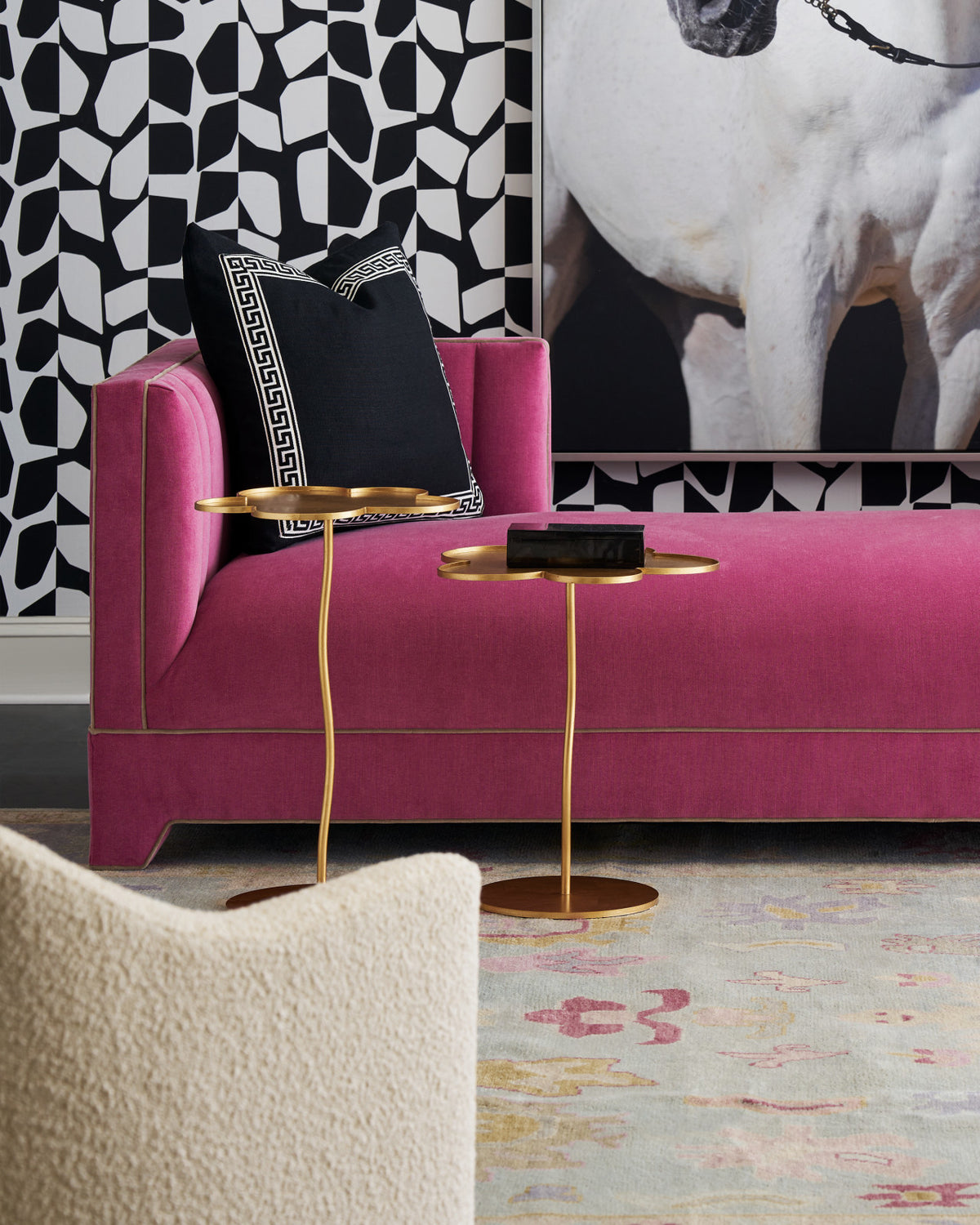 Petals Large Gold Accent Table