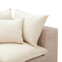 Cali 79.5" Natural Wicker Outdoor Modular Loveseat