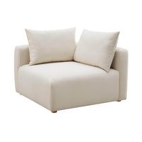 Karsyn Plush Cream Performance Linen Modular Corner Chair