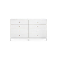 Feona 74" Soft White Glazed 8 Drawer Dresser