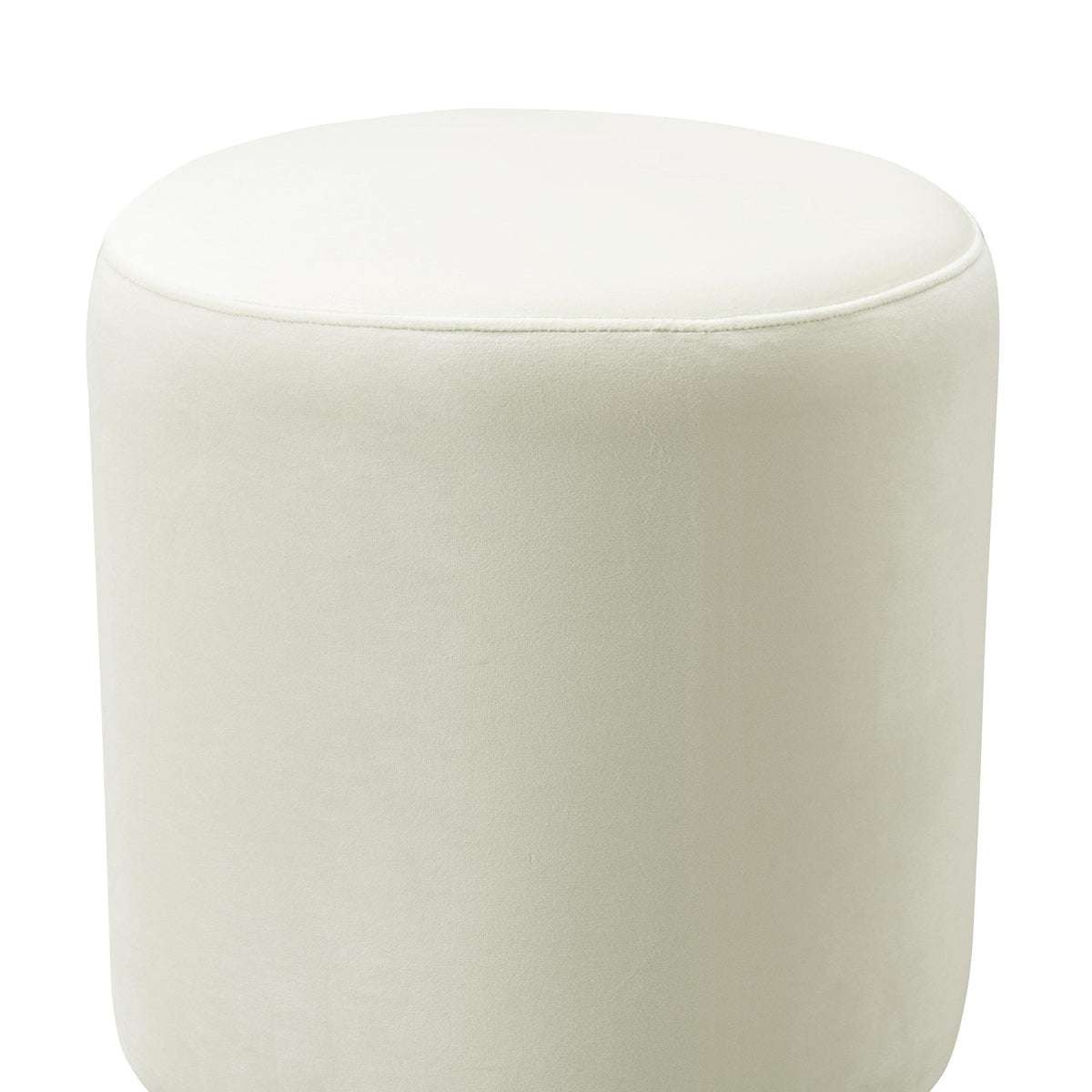 Naama Cream Performance Velvet with Gold Base Ottoman