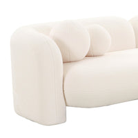 Camille 91.2" Cream Contract-Grade Faux Fur Sofa