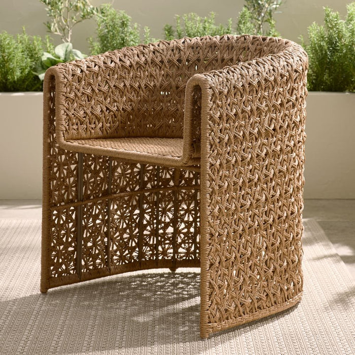 Iggy Tan Crisscross Rattan Outdoor Chair