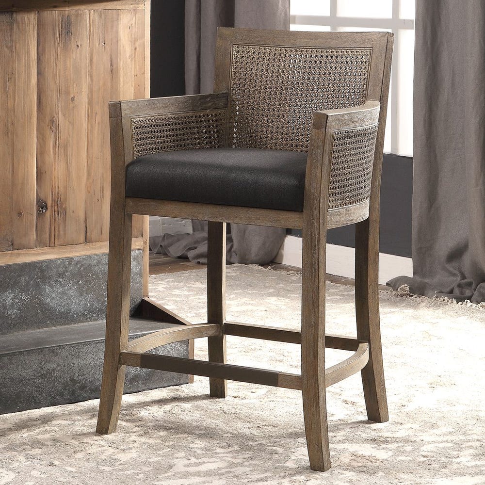 Ennis Dark Grey & Antique Bronze Counter Chair