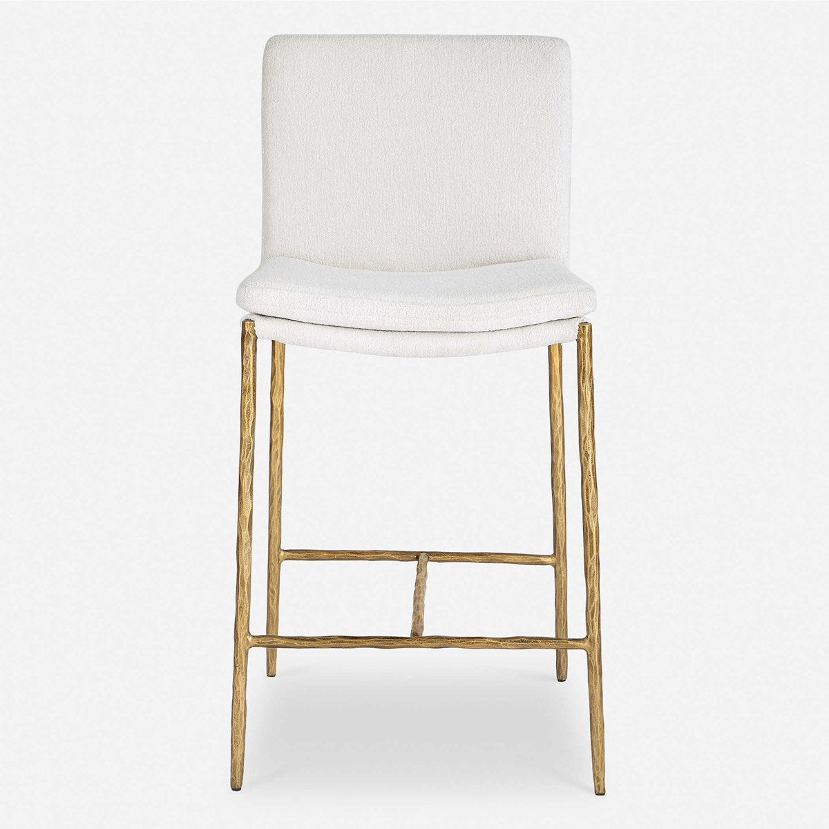 Chase White Boucle & Gold Counter Stool