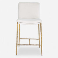 Chase White Boucle & Gold Counter Stool