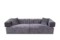 Dani 123" Modern Grey Fabric 4-Seater Sofa