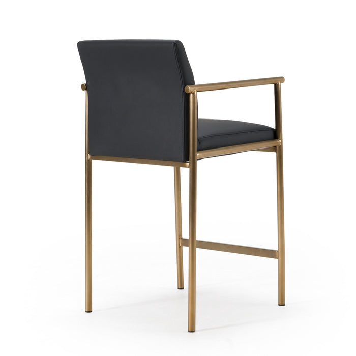 Aurora Modern Black & Gold Counter Stool