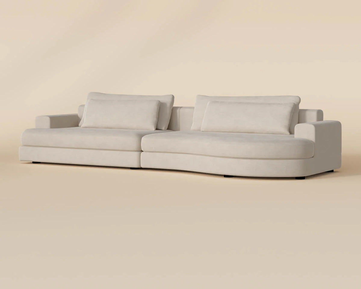 Baela 145" Cream Curved Sofa
