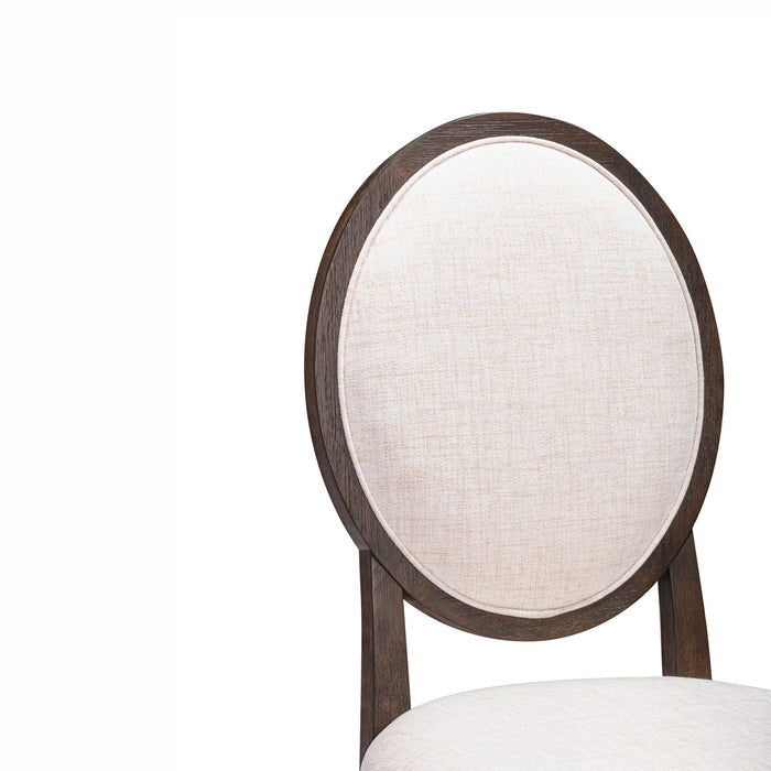 Lunaris Dark Brown and Beige Dining Chair (Set of 2)
