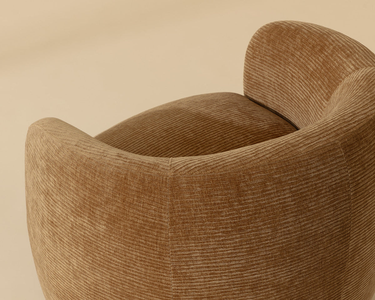 Mircea Butterscotch Plush Upholstered Curved Accent Chair