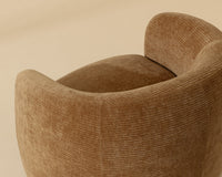 Mircea Butterscotch Plush Upholstered Curved Accent Chair