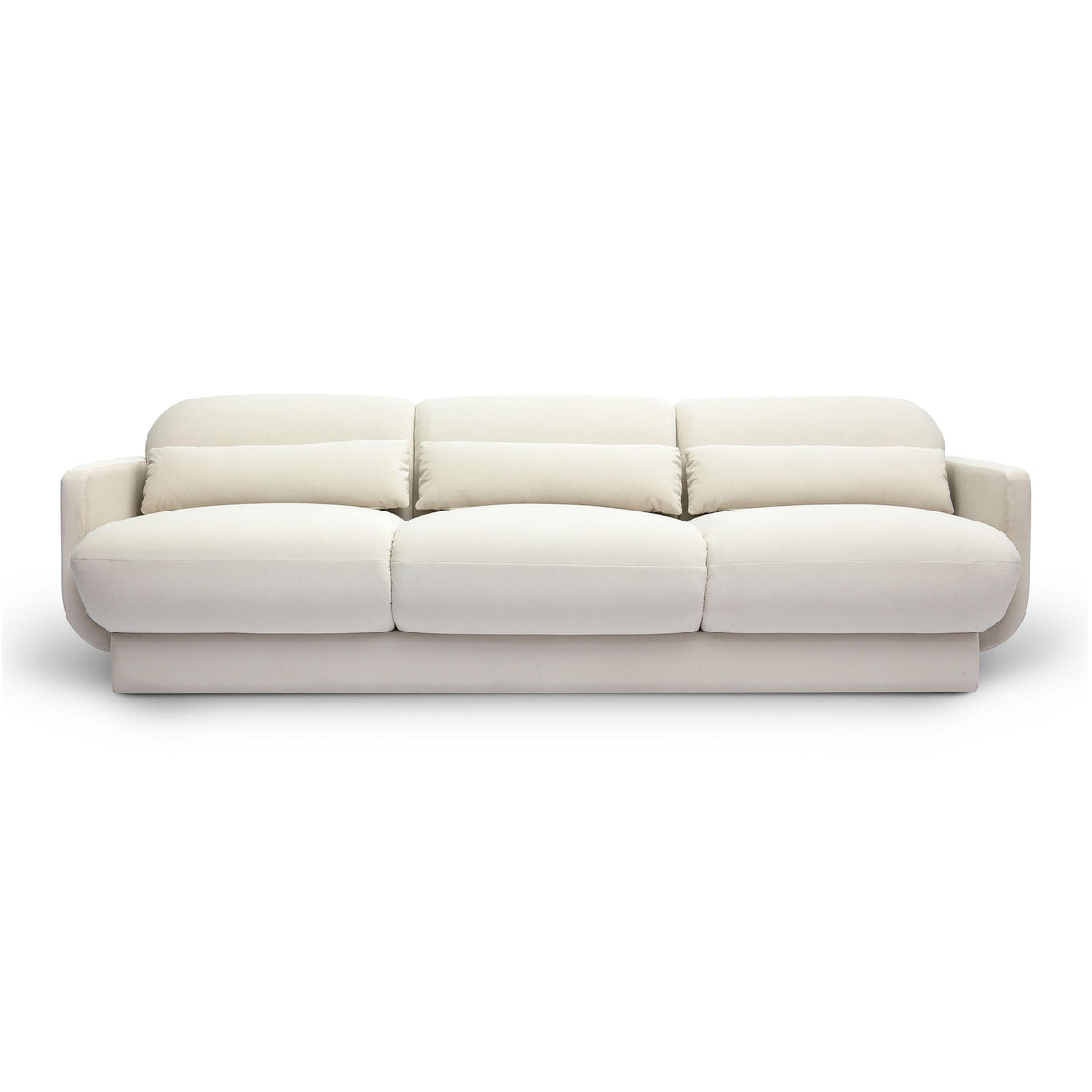 Arnaldo 90.5” Cream Performance Velvet Sofa