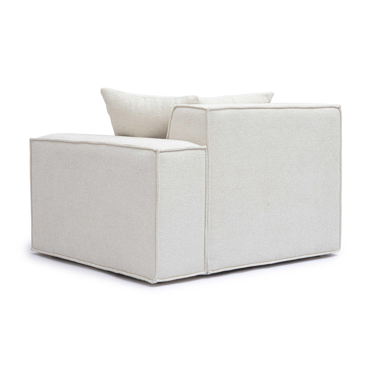 Mindy Cream Performance Chenille Basketweave RAF Corner Chair