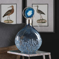 Nadine Blue Agate Stone & Glass Bottle