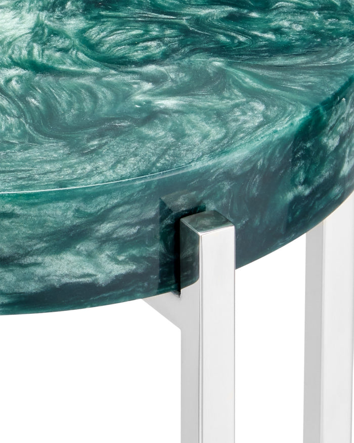 Sienna Teal & Brass Martini Table