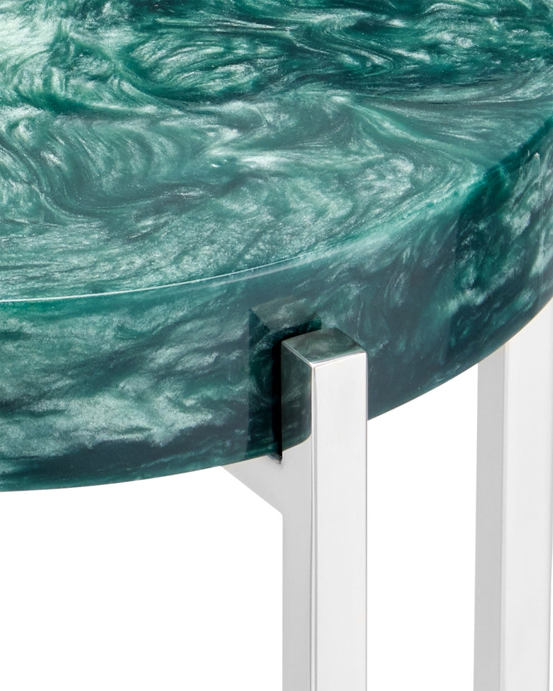 Sienna Teal & Brass Martini Table