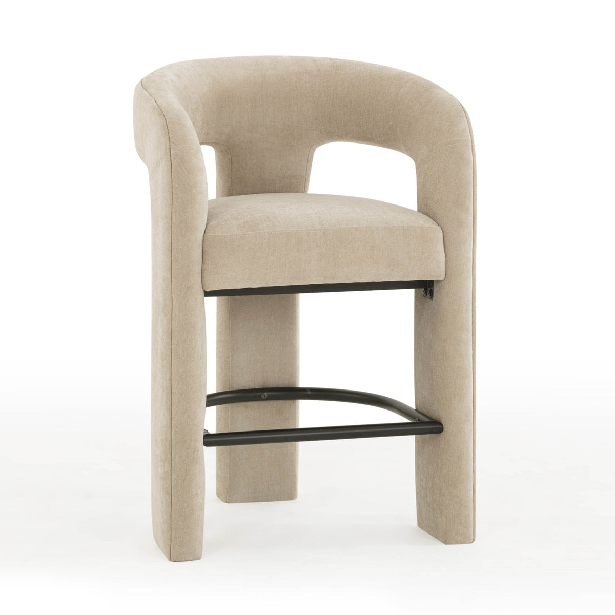 Malone Taupe Performance Chenille Stool