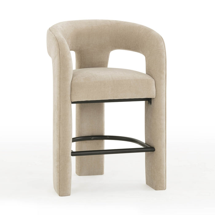 Malone Taupe Performance Chenille Stool
