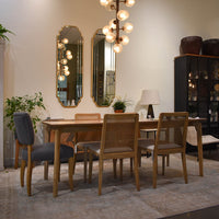 Cane Oyster Linen Natural Dining Chair (Set of 2)