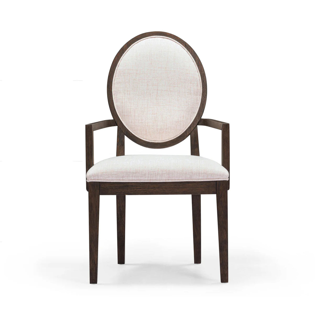 Lunaris Dark Brown and Beige Performance Fabric Dining Armchair (Set of 2)