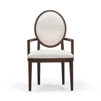 Lunaris Dark Brown and Beige Performance Fabric Dining Armchair (Set of 2)