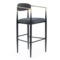 Nicole Dark Grey/Gold & Black Bar Stool