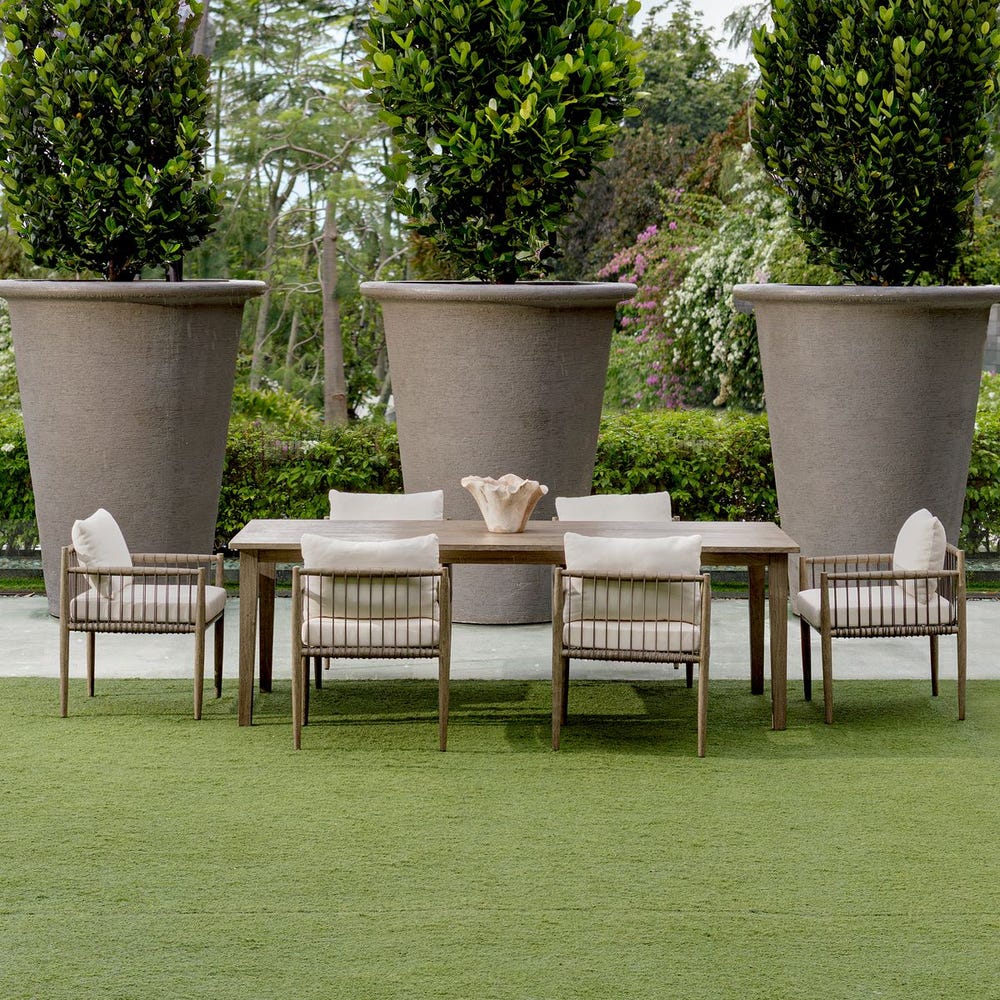 Clara White & Grey Outdoor Dining Chair