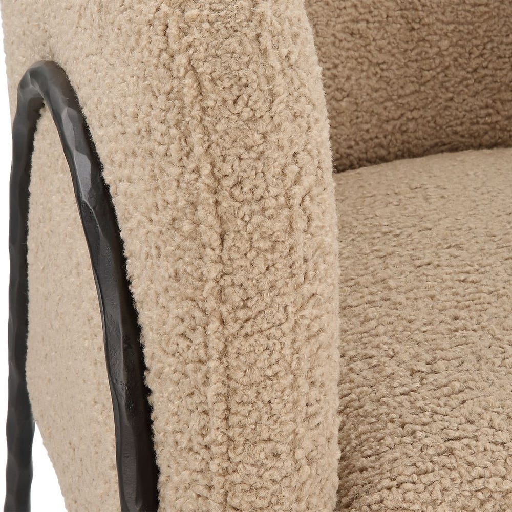 Netta Latte Shearling Accent Chair