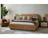 Marin Velvet Cognac Camel Bed