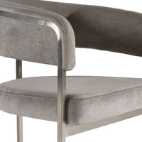 Villa Modern Grey Fabric & Silver Dining Chair