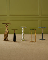 Sienna Green & Brass Martini Table