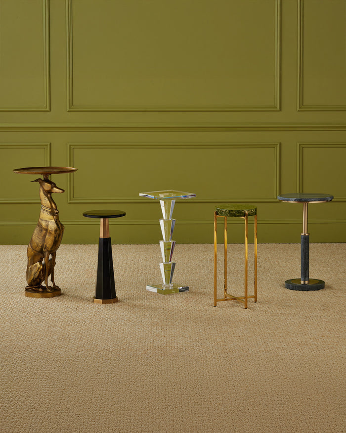 Sienna Green & Brass Martini Table