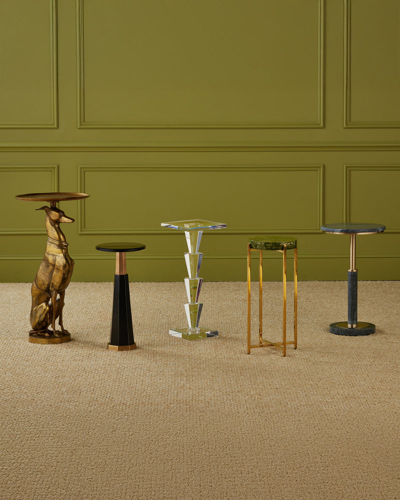 Sienna Green & Brass Martini Table