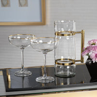 Martini/Champagne Glass with Gold Rim - Set of 12