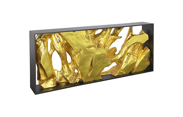 Cast Root Gold Leaf Wood Framed Console Table (2 Sizes Available)