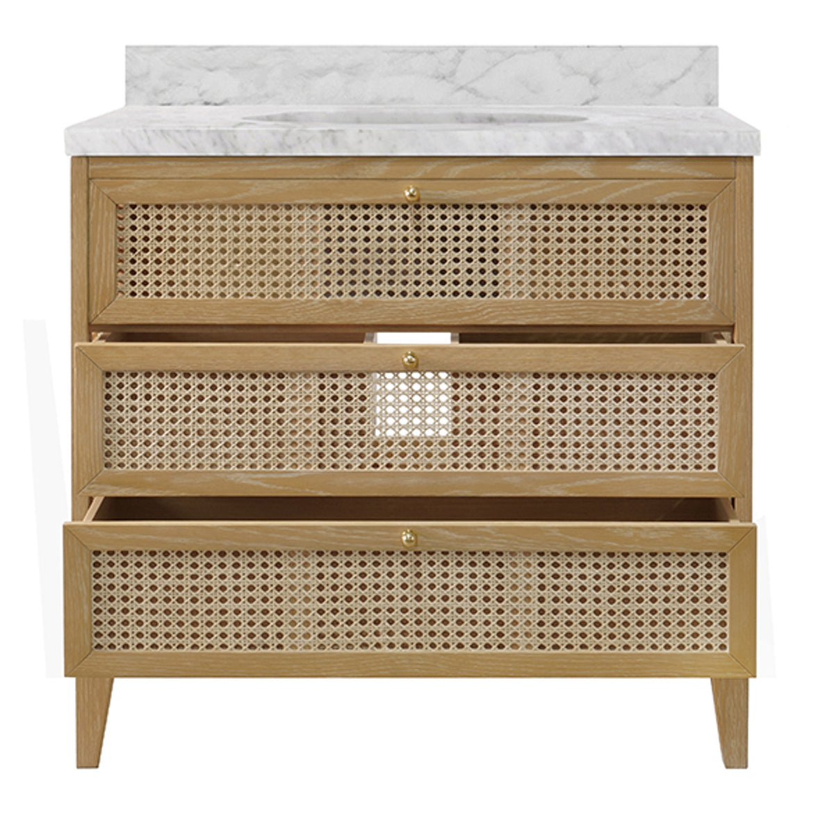 Sariah 36.5" Cerused Oak & Marble Bath Vanity