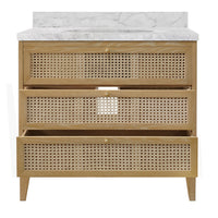 Sariah 36.5" Cerused Oak & Marble Bath Vanity