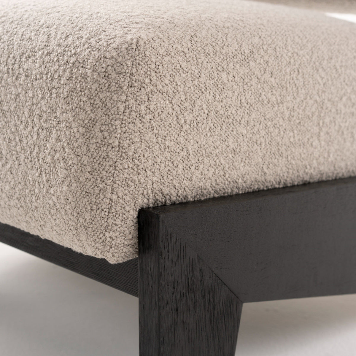 Kenna Modern Light Grey Fabric & Black Walnut Accent Chair