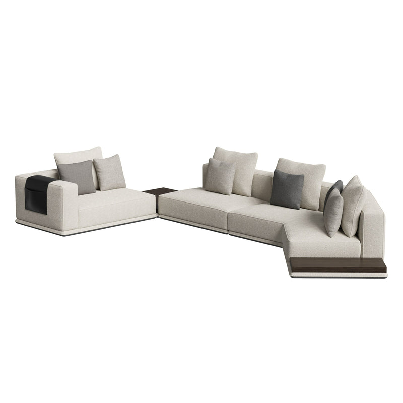 Nicole Modern Ivory Modular Sectional With Coffee Table