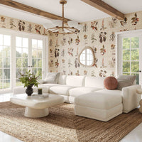 Arabella 123.6" Cream Chenille Modular U-Sectional