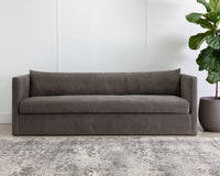 Leander 97.5" Fully Upholstered Brown Sofa