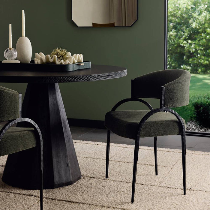 Zelise Performance Pine Green Chenille Dining Chair (Set of 2)