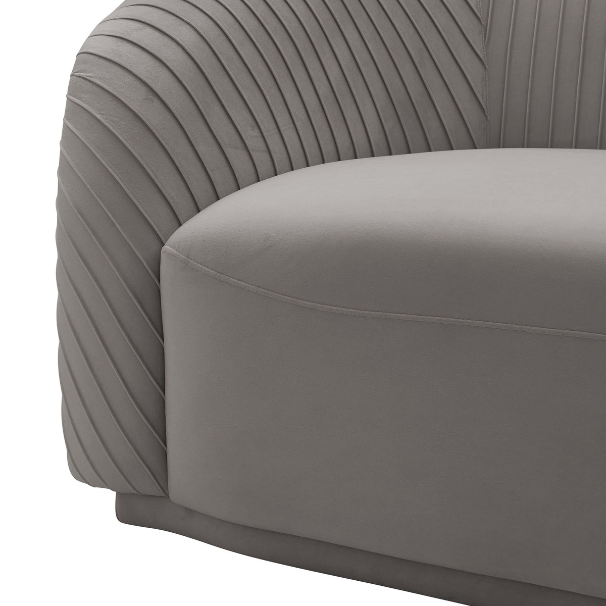 Gigi 90.6" Grey Pleated Performance Velvet Sofa