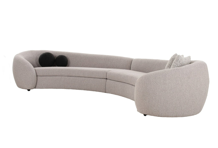 Arona Modern Grey Fabric Curved Sectional Sofa