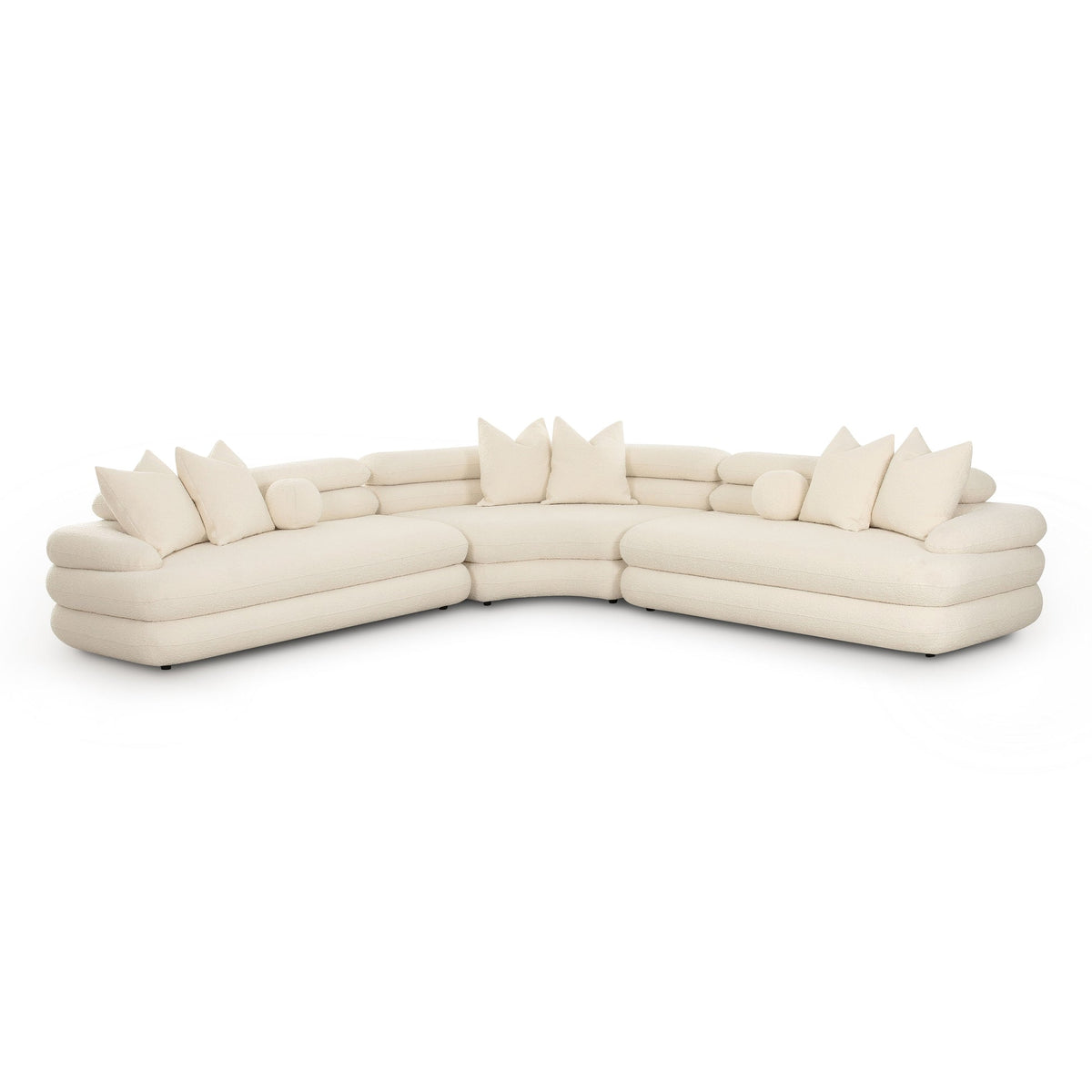 Gracie 109" Cream Performance Boucle Modular Curved Sectional