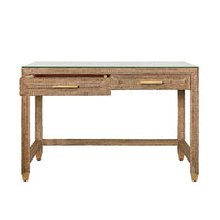 Angelica Glass Top Rope Desk With Gold Accents