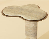 Isola Sand Faux Travertine Concrete Indoor Outdoor Accent Table
