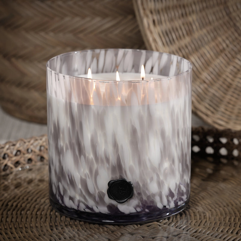 Opal Glass Five-Wick Candle Jar Grey/Lemon Peel, Lavender & Tarragon (Set of 2)