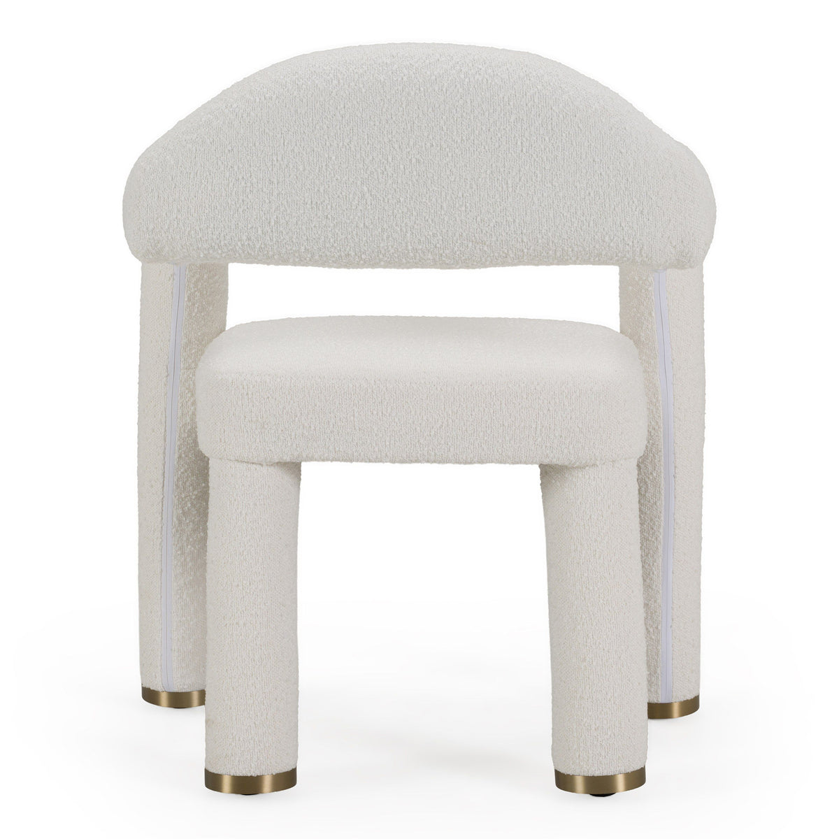 Darlene Modern Off-White Upholstered & Gold Dining Chair